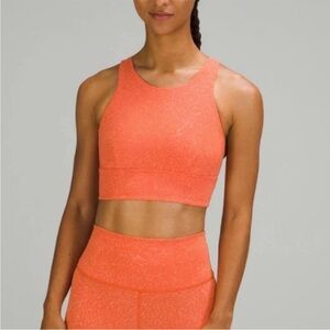 Lululemon Wunder Train Long Line Bra Crunch Warm Coral
